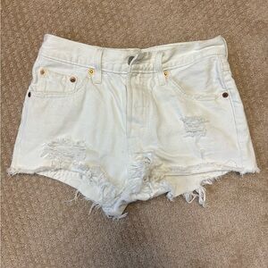 White Levi 501 Shorts